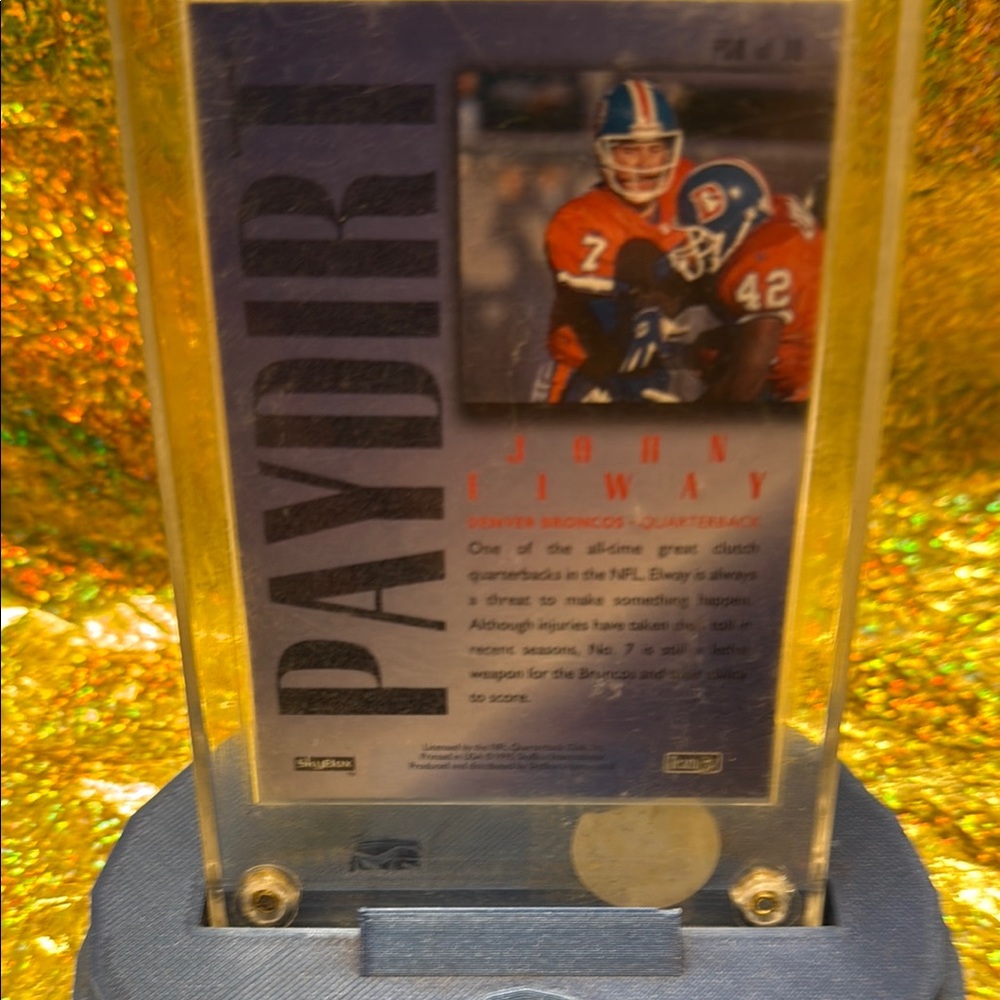 John Elway Football Card in Protective Case